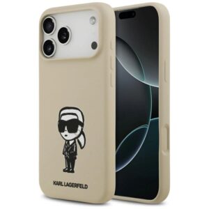 Etui Karl Lagerfeld Silicone Karl Sketch & Logo MagSafe na iPhone 17 Pro Max - brązowe