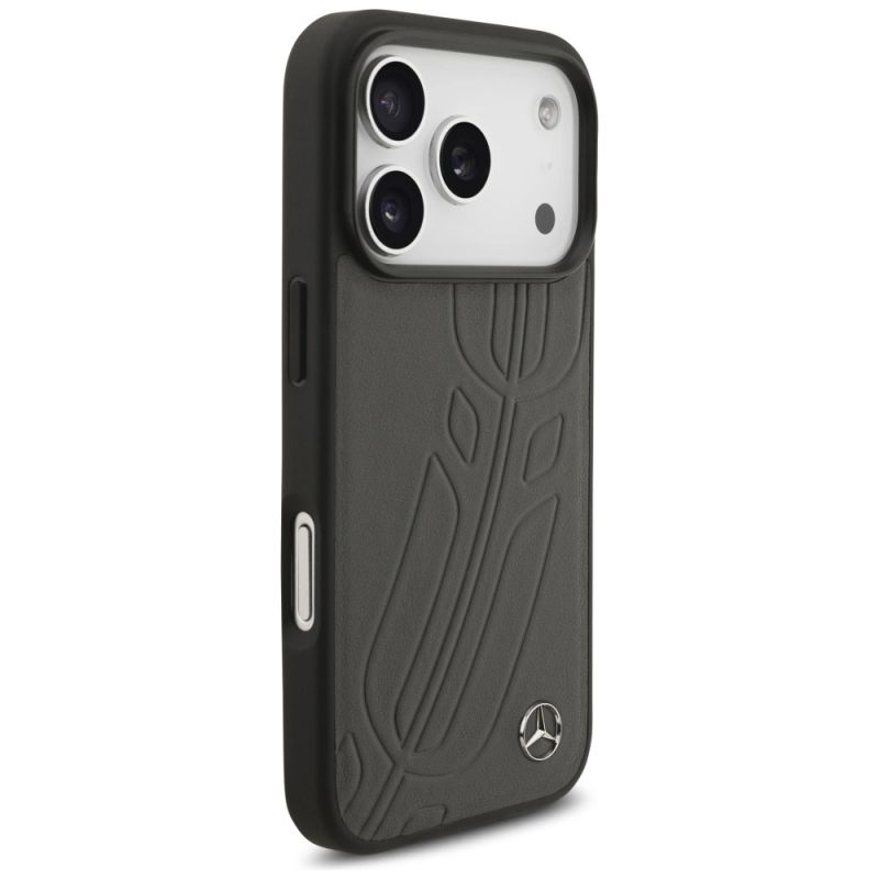 Etui Mercedes Leather Large Laurel Leave MagSafe na iPhone 17 Pro - czarno-szary - obrazek 4