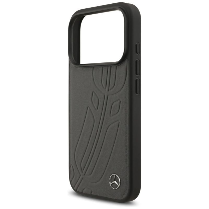 Etui Mercedes Leather Large Laurel Leave MagSafe na iPhone 17 Pro - czarno-szary - obrazek 6