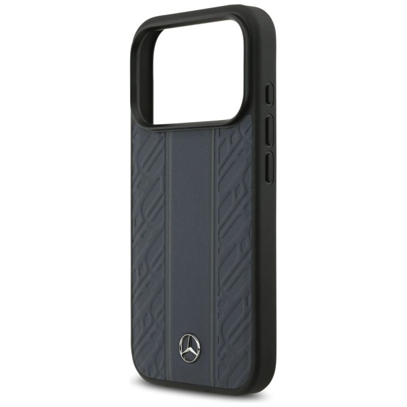 Etui Mercedes Leather Laurel Leaves Stripes MagSafe na iPhone 17 Pro - niebieskie - obrazek 6