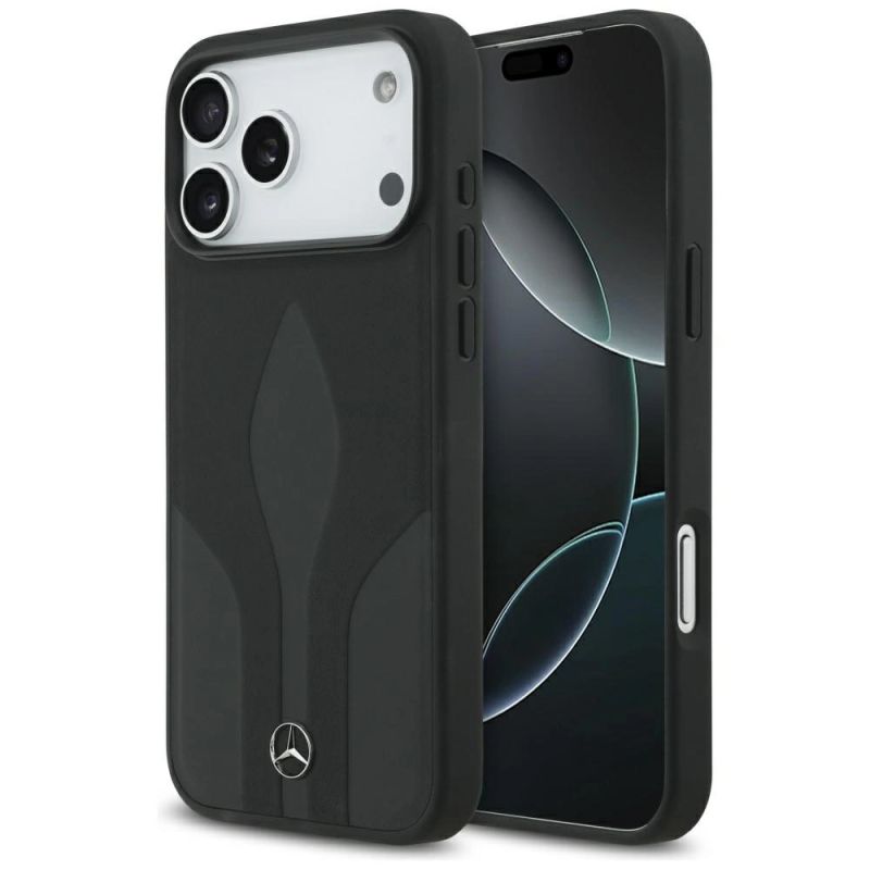 Etui Mercedes Leather The Move MagSafe na iPhone 17 Pro Max - czarne