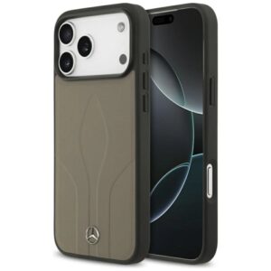 Etui Mercedes Leather The Move MagSafe na iPhone 17 Pro Max - beżowe