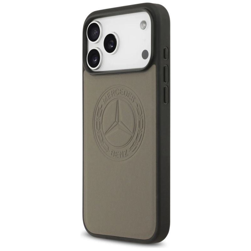 Etui Mercedes Leather Vintage Logo MagSafe na iPhone 17 Pro Max - beżowe - obrazek 2