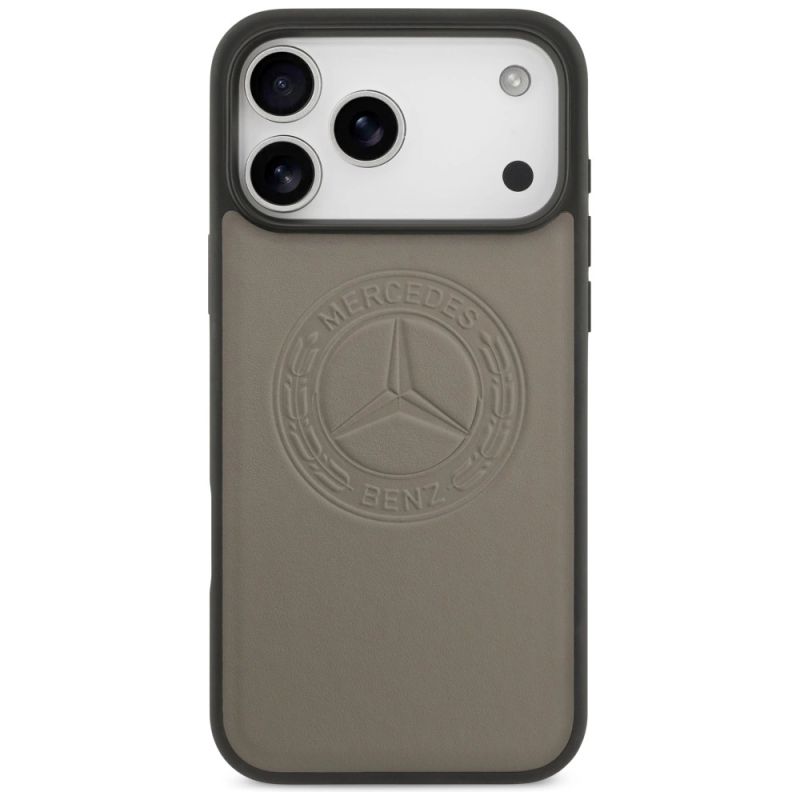 Etui Mercedes Leather Vintage Logo MagSafe na iPhone 17 Pro Max - beżowe - obrazek 3