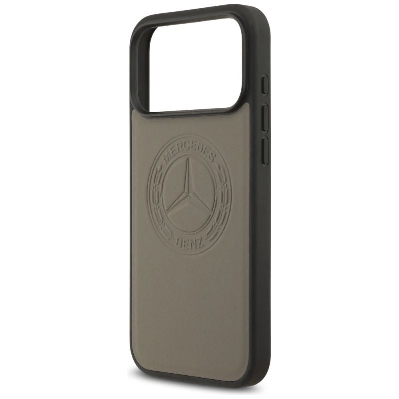 Etui Mercedes Leather Vintage Logo MagSafe na iPhone 17 Pro Max - beżowe - obrazek 6
