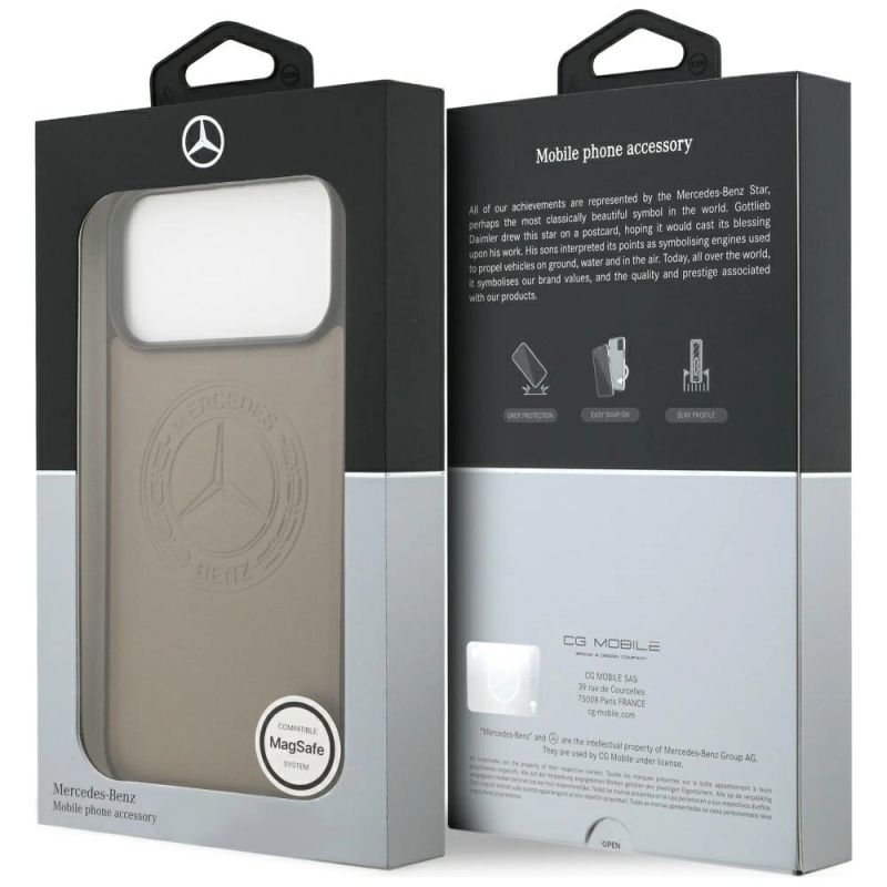 Etui Mercedes Leather Vintage Logo MagSafe na iPhone 17 Pro Max - beżowe - obrazek 8