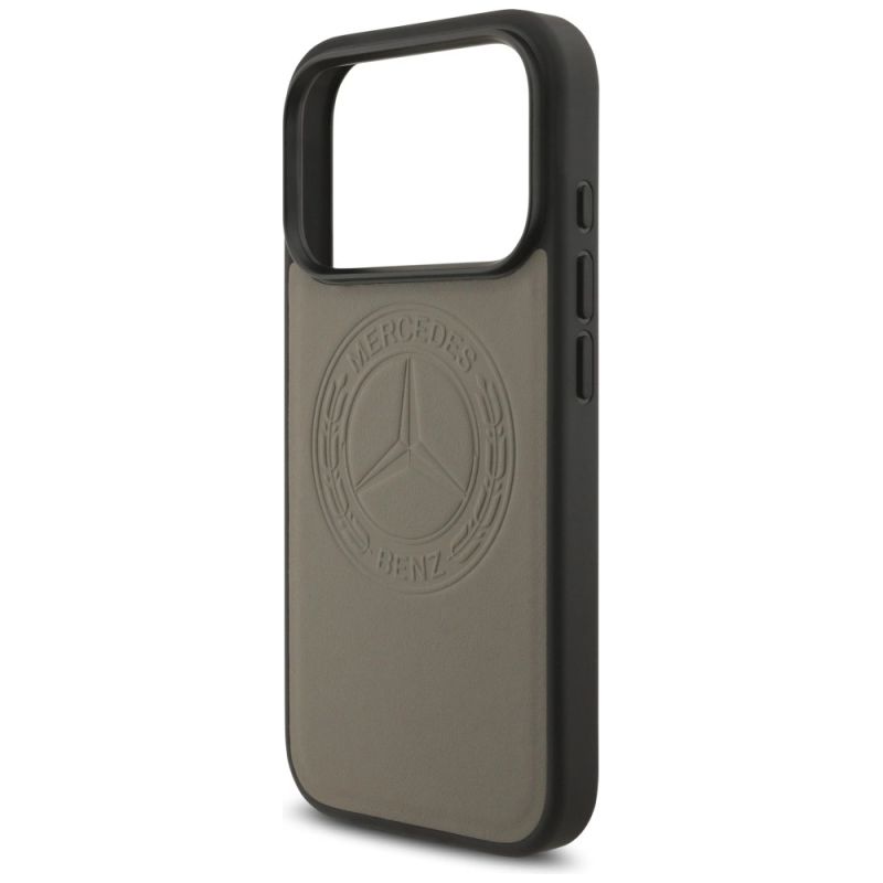 Etui Mercedes Leather Vintage Logo MagSafe na iPhone 17 Pro - beżowe - obrazek 6