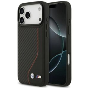 Etui BMW M Carbon Line & Logo MagSafe na iPhone 17 Pro Max - czerwone