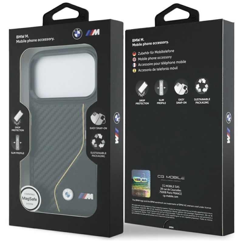 Etui BMW M Carbon Line & Logo MagSafe na iPhone 17 Pro - żółte - obrazek 8