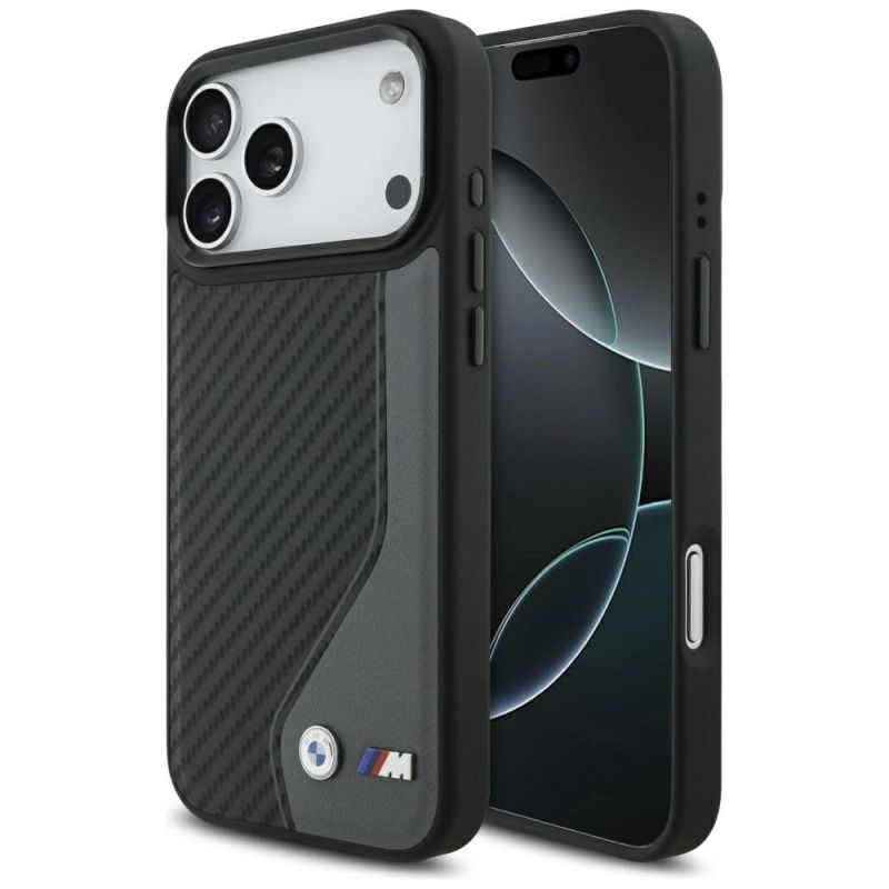 Etui BMW M Carbon Logo MagSafe na iPhone 17 Pro Max - grafitowe