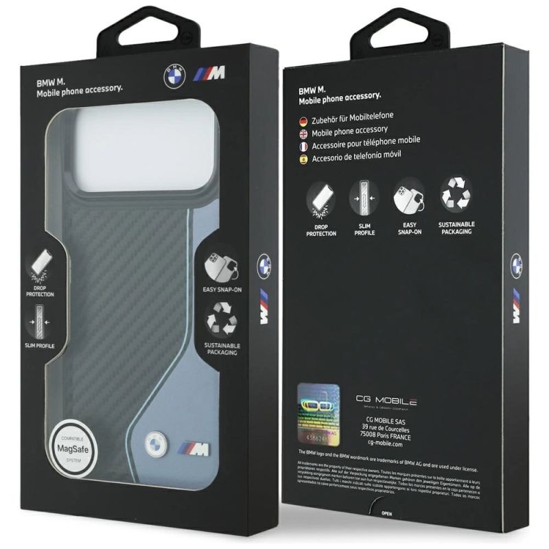 Etui BMW M Carbon Logo MagSafe na iPhone 17 Pro Max - niebieskie - obrazek 8
