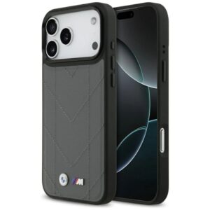 Etui BMW M Quilted Logo MagSafe na iPhone 17 Pro Max - grafitowe