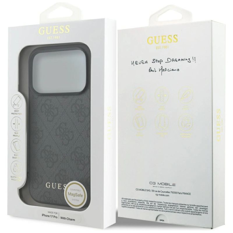 Etui Guess 4G Charms Collection MagSafe na iPhone 17 Pro - czarne - obrazek 7