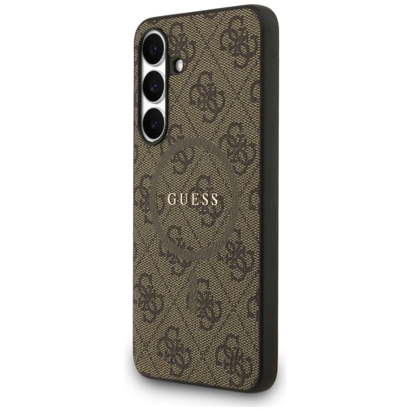 Etui Guess 4G Ring Classic Logo MagSafe na Samsung Galaxy S25 FE - brązowe - obrazek 2