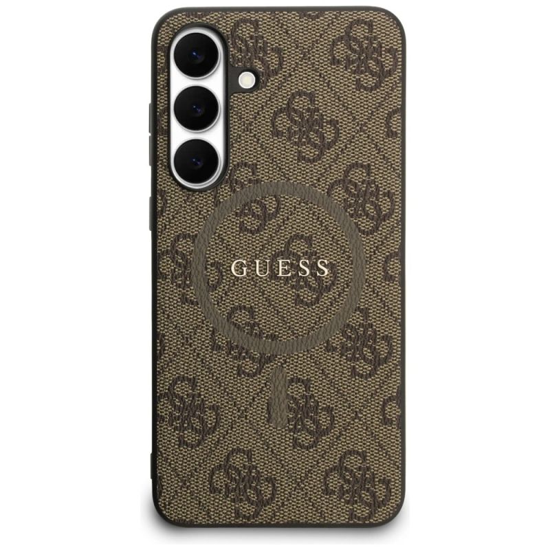 Etui Guess 4G Ring Classic Logo MagSafe na Samsung Galaxy S25 FE - brązowe - obrazek 3