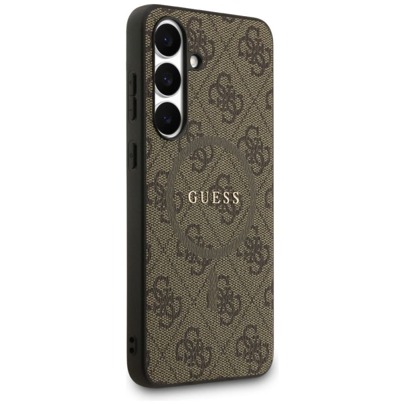 Etui Guess 4G Ring Classic Logo MagSafe na Samsung Galaxy S25 FE - brązowe - obrazek 4