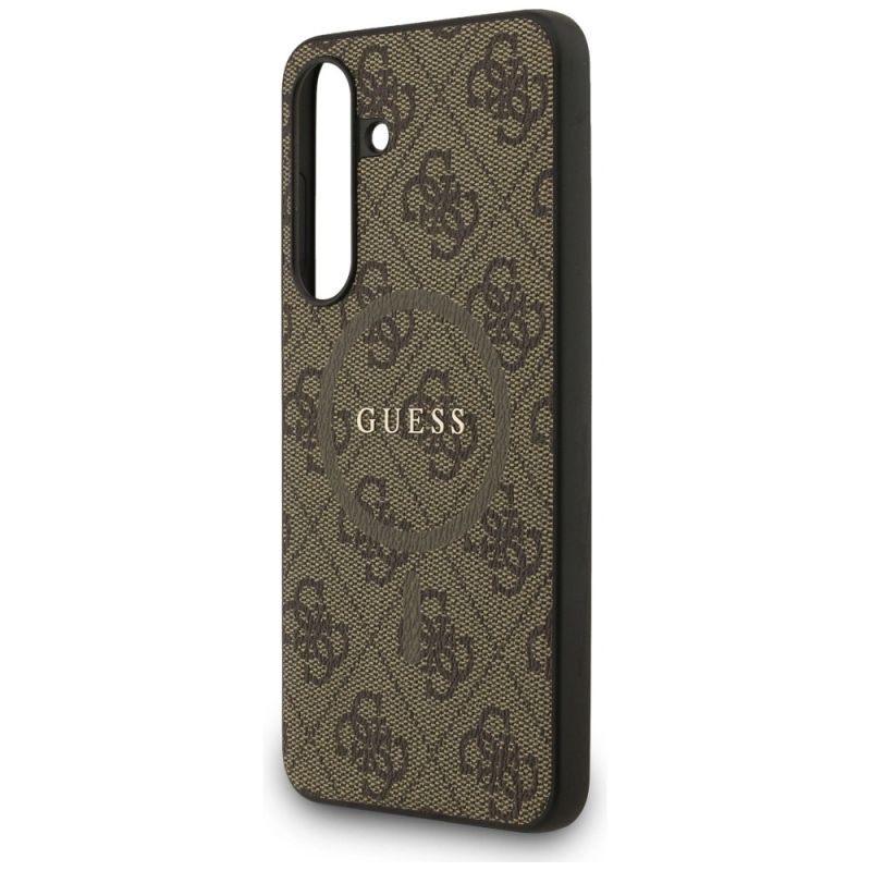 Etui Guess 4G Ring Classic Logo MagSafe na Samsung Galaxy S25 FE - brązowe - obrazek 6