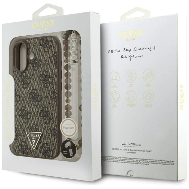 Etui Guess 4G Strap Triangle Logo MagSafe na iPhone 17 - brązowe - obrazek 8