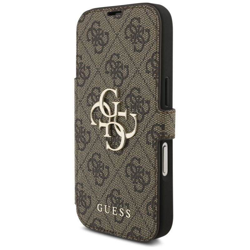 Etui Guess Book 4G Metal Logo na iPhone 17 Pro - brązowe - obrazek 2