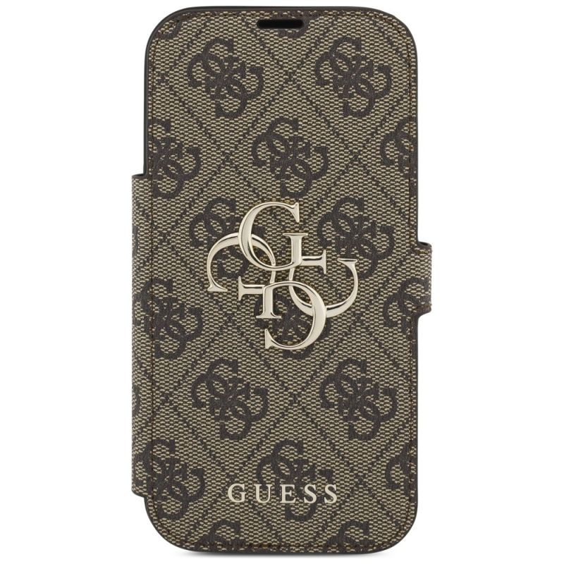 Etui Guess Book 4G Metal Logo na iPhone 17 Pro - brązowe - obrazek 3