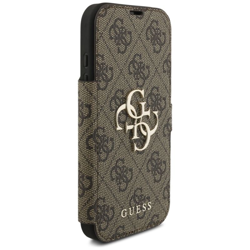 Etui Guess Book 4G Metal Logo na iPhone 17 Pro - brązowe - obrazek 4