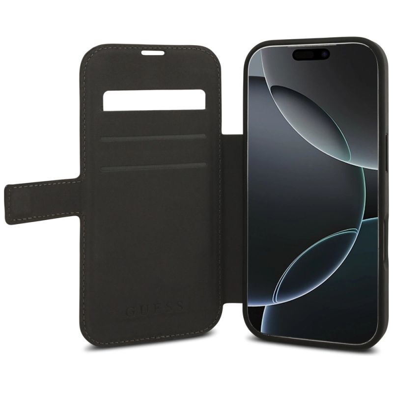 Etui Guess Book 4G Metal Logo na iPhone 17 Pro - brązowe - obrazek 6