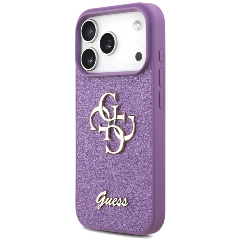 Etui Guess Fixed Glitter Big 4G na iPhone 17 Pro - fioletowe - obrazek 2