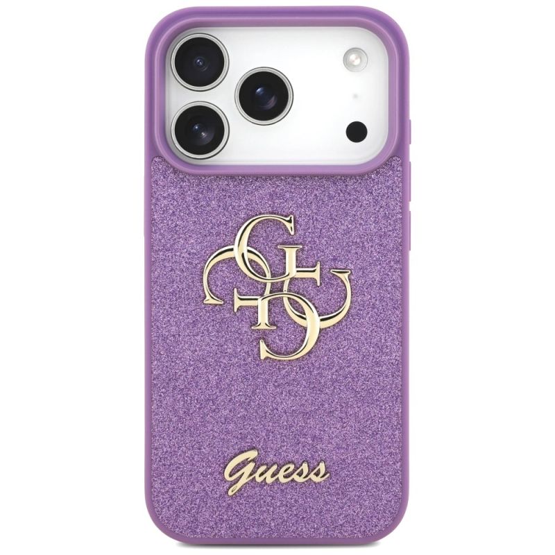 Etui Guess Fixed Glitter Big 4G na iPhone 17 Pro - fioletowe - obrazek 3
