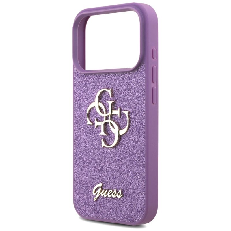 Etui Guess Fixed Glitter Big 4G na iPhone 17 Pro - fioletowe - obrazek 6