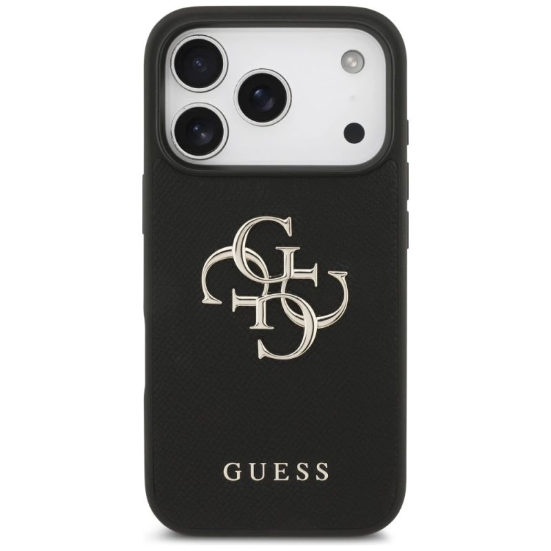 Etui Guess Grained Big 4G & Classic Logo na iPhone 17 Pro - czarne - obrazek 3