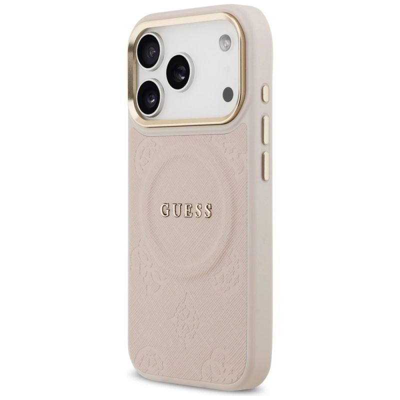 Etui Guess Peony Hot Stamp MagSafe na iPhone 17 Pro - różowe - obrazek 2