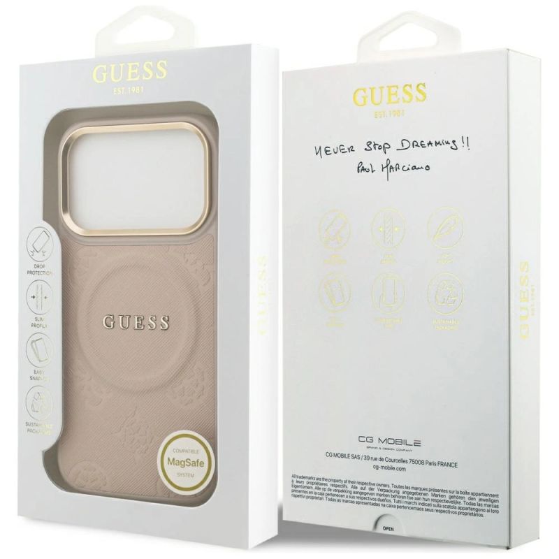Etui Guess Peony Hot Stamp MagSafe na iPhone 17 Pro - różowe - obrazek 8