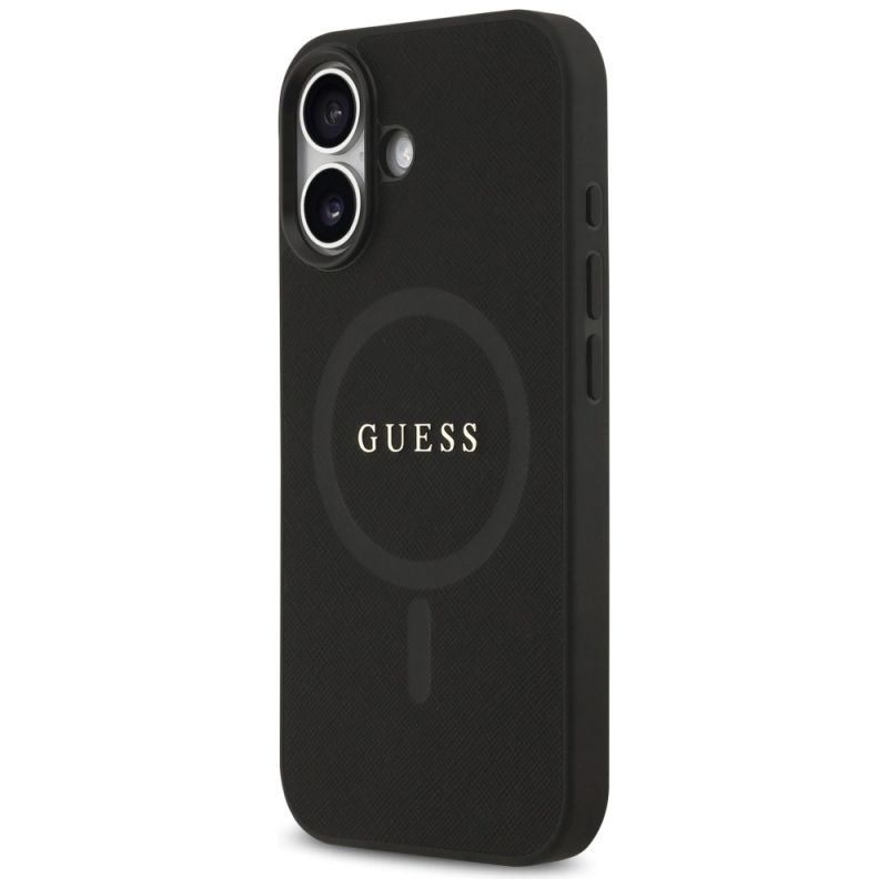 Etui Guess Saffiano Classic Logo MagSafe na iPhone 17 - czarne - obrazek 2