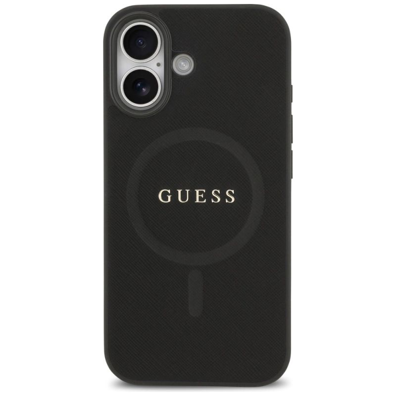 Etui Guess Saffiano Classic Logo MagSafe na iPhone 17 - czarne - obrazek 3