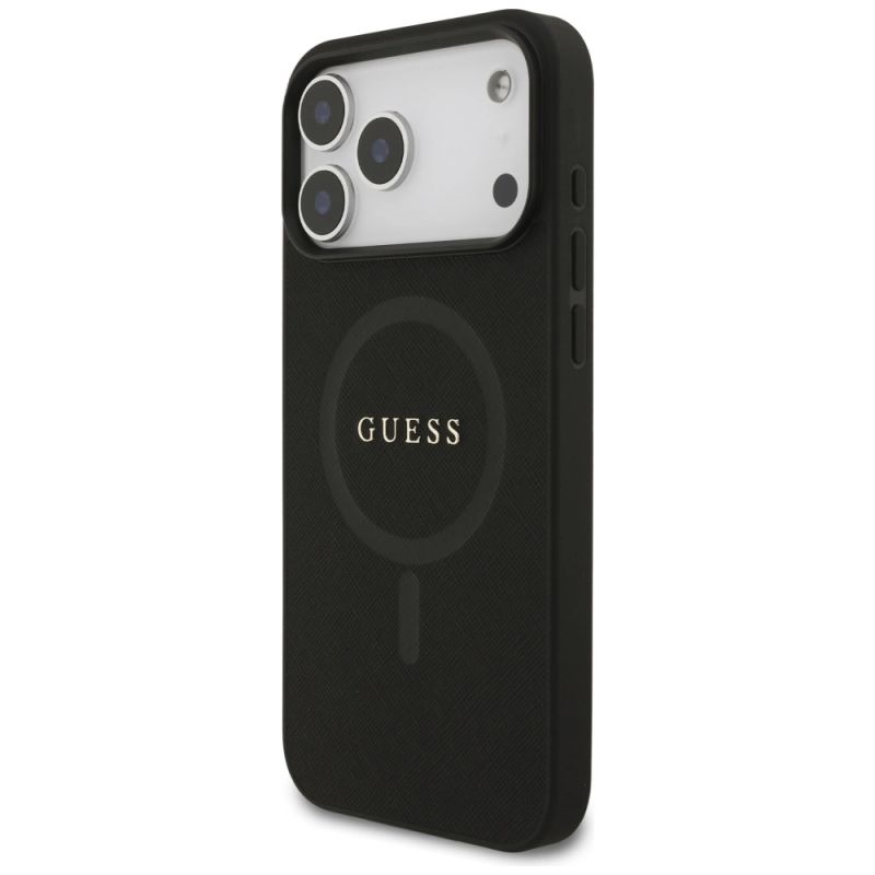 Etui Guess Saffiano Classic Logo MagSafe na iPhone 17 Pro Max - czarne - obrazek 2