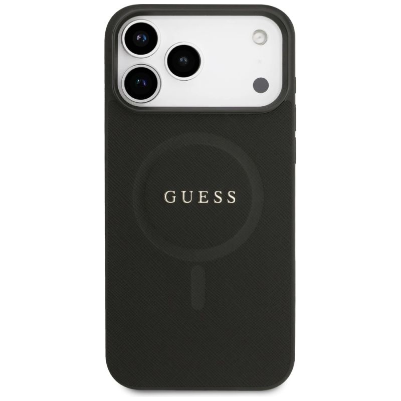 Etui Guess Saffiano Classic Logo MagSafe na iPhone 17 Pro Max - czarne - obrazek 3