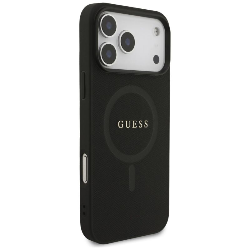 Etui Guess Saffiano Classic Logo MagSafe na iPhone 17 Pro Max - czarne - obrazek 4