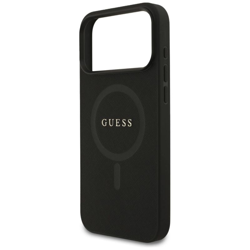 Etui Guess Saffiano Classic Logo MagSafe na iPhone 17 Pro Max - czarne - obrazek 6