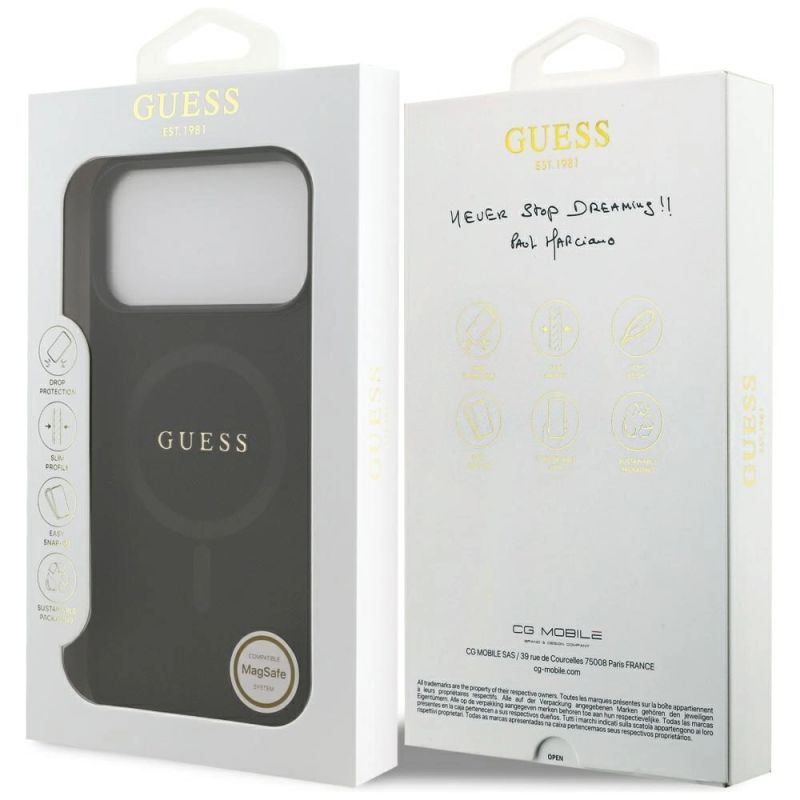 Etui Guess Saffiano Classic Logo MagSafe na iPhone 17 Pro Max - czarne - obrazek 8