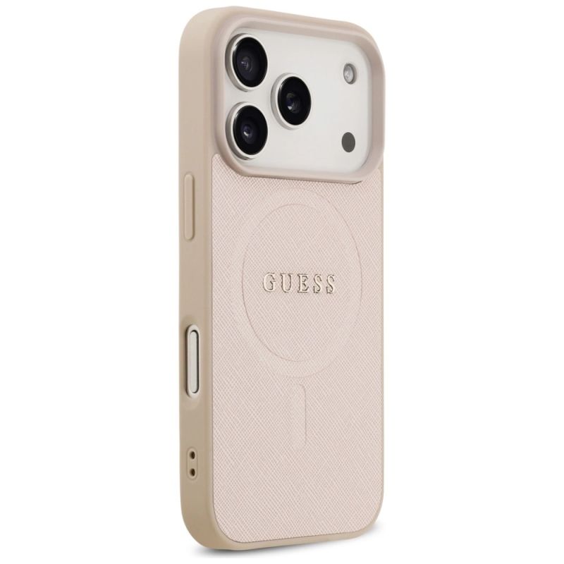 Etui Guess Saffiano Classic Logo MagSafe na iPhone 17 Pro - różowe - obrazek 4