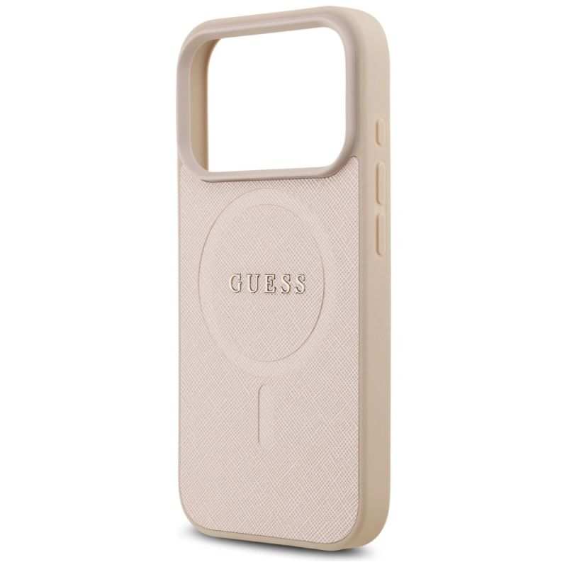 Etui Guess Saffiano Classic Logo MagSafe na iPhone 17 Pro - różowe - obrazek 6