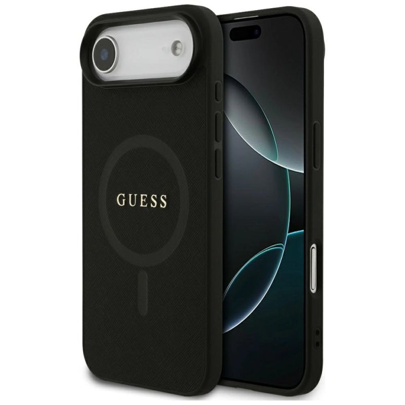 Etui Guess Saffiano Classic Logo MagSafe na iPhone Air - czarne