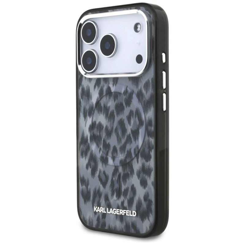 Etui Karl Lagerfeld IML Leopard Pattern MagSafe na iPhone 17 Pro - czarne - obrazek 2