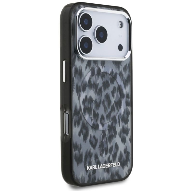 Etui Karl Lagerfeld IML Leopard Pattern MagSafe na iPhone 17 Pro - czarne - obrazek 4