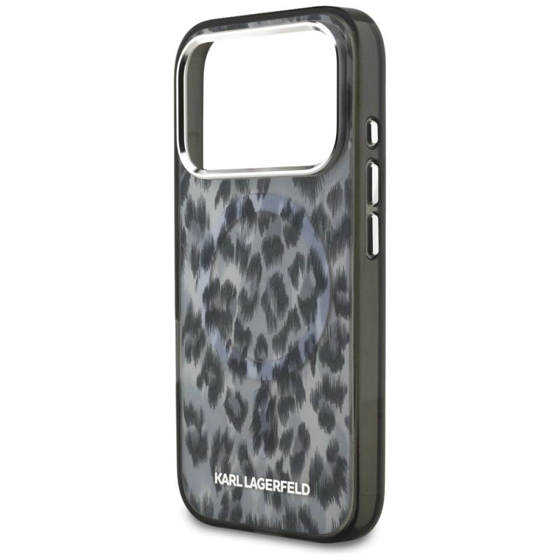 Etui Karl Lagerfeld IML Leopard Pattern MagSafe na iPhone 17 Pro - czarne - obrazek 6