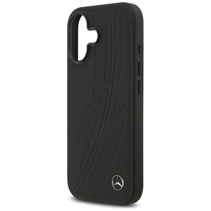 Etui Mercedes Leather Large Laurel Leave MagSafe na iPhone 17 - czarne - obrazek 6