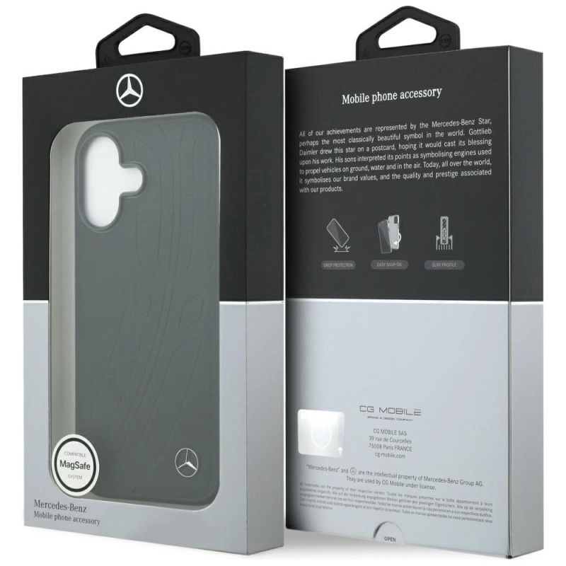 Etui Mercedes Leather Large Laurel Leave MagSafe na iPhone 17 - czarne - obrazek 8