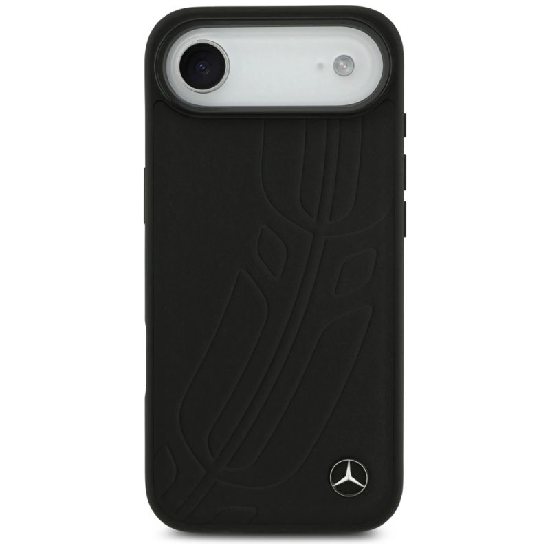 Etui Mercedes Leather Large Laurel Leave MagSafe na iPhone Air - czarne - obrazek 3