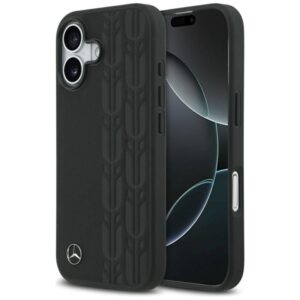 Etui Mercedes Leather Laurel Leaves MagSafe na iPhone 17 - czarne