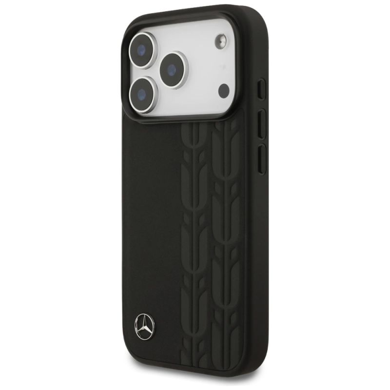 Etui Mercedes Leather Laurel Leaves MagSafe na iPhone 17 Pro - czarne - obrazek 2